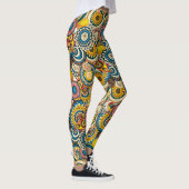 Meerkleurige Floral Abstracte Tentacle Swirl Artsy Leggings (Rechts)