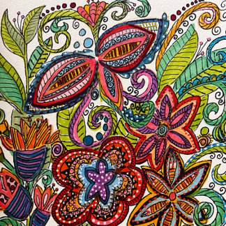 Meerkleurige Floral Fleece