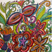 Meerkleurige Floral Fleece Deken