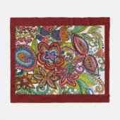 Meerkleurige Floral Fleece Deken (Voorkant (Horizontaal))