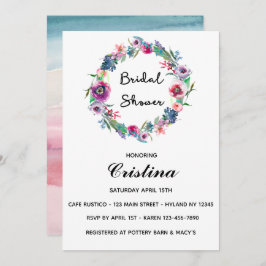 Meerkleurige Floral, grote uitnodiging