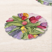 Meerkleurige Floral Kartonnen Onderzetters (Gekanteld)