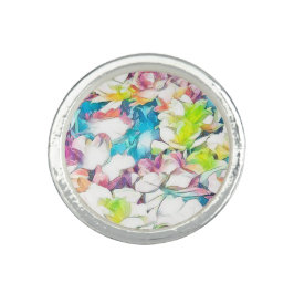 Meerkleurige Floral Photo Ring (drijvend)