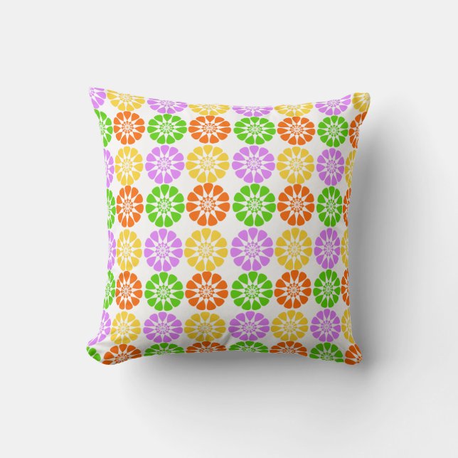 Meerkleurige Floral Pillow Kussen (Voorkant)