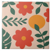 Meerkleurige Floral Tegeltje (Voorkant)