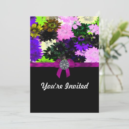 Meerkleurige florale oplossing kaart (Staand voorkant)