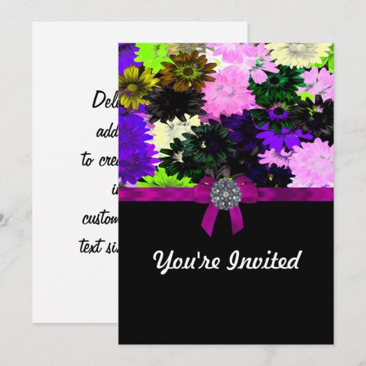 Meerkleurige florale oplossing kaart (Voorkant / Achterkant)