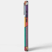 Meerkleurige gestreepte abstract met gebogen geome Case-Mate iPhone case (Achterkant / Links)
