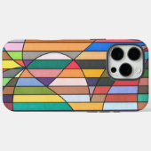 Meerkleurige gestreepte abstract met gebogen geome Case-Mate iPhone case (Achterkant (horizontaal))