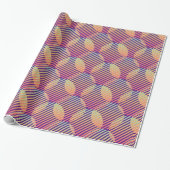 Meerkleurige gestreepte Abstracte cirkel Cadeaupapier (Uitgerold)