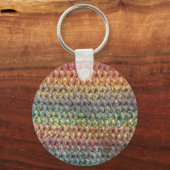 Meerkleurige gestreepte brei- en haakwerk sleutelhanger (Voorkant)
