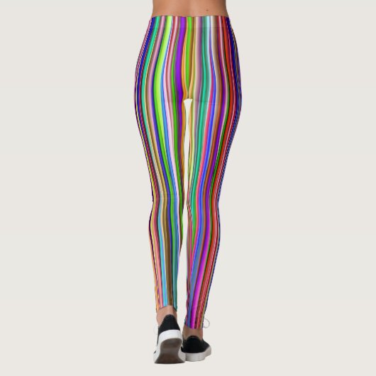 Meerkleurige gestreepte Leggings (Achterkant)