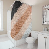 Meerkleurige gestreepte textielvezel stolling van  douchegordijn (In situ)