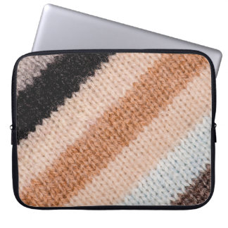 Meerkleurige gestreepte textielvezel stolling van laptop sleeve