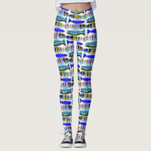 Meerkleurige gestreepte vis Thunder_Cove  Leggings