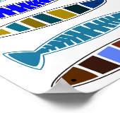 Meerkleurige gestreepte vis Thunder_Cove Poster (Hoek)