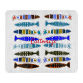 Meerkleurige gestreepte vis Thunder_Cove Snijplank (Voorkant)