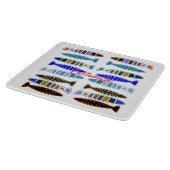 Meerkleurige gestreepte vis Thunder_Cove Snijplank (Hoek)