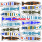 Meerkleurige gestreepte vis Thunder_Cove Sticker (Voorkant)