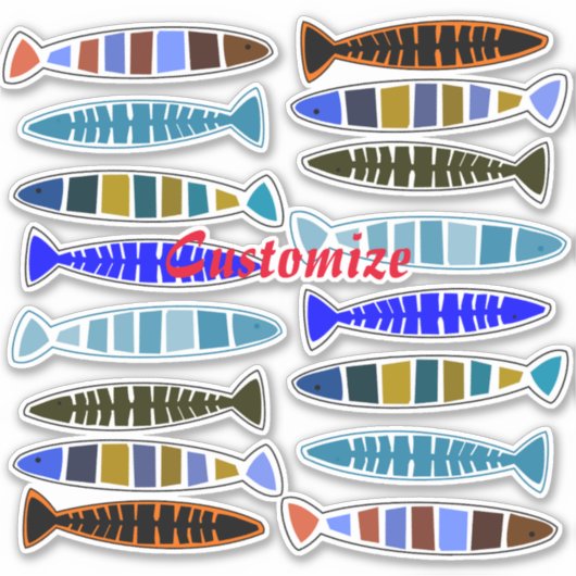 Meerkleurige gestreepte vis Thunder_Cove Sticker (Voorkant)