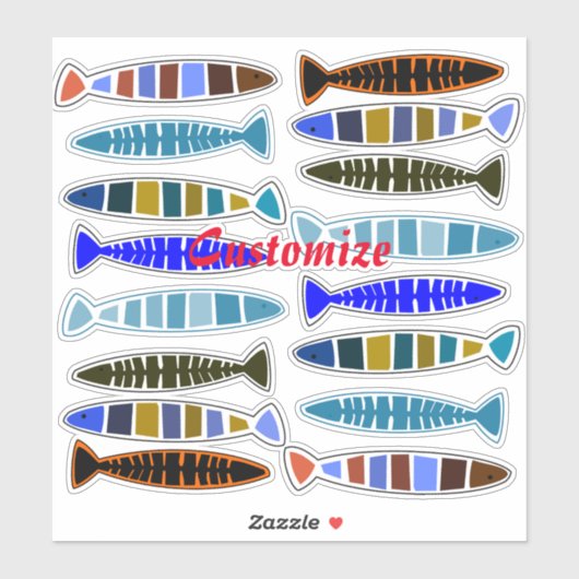 Meerkleurige gestreepte vis Thunder_Cove Sticker (Vel)