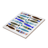 Meerkleurige gestreepte vis Thunder_Cove Tegeltje (Zijkant)