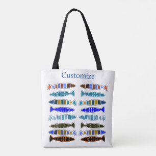Meerkleurige gestreepte vis Thunder_Cove Tote Bag