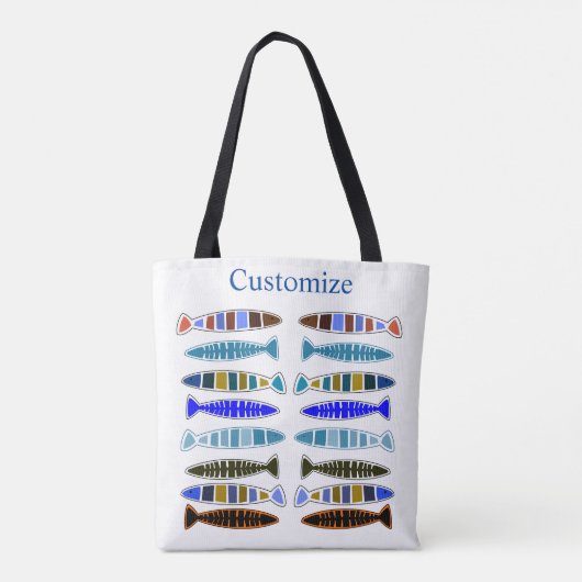Meerkleurige gestreepte vis Thunder_Cove Tote Bag (Achterkant)
