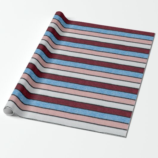 Meerkleurige gestreepte wol: weefselstructuur. cadeaupapier (Uitgerold)