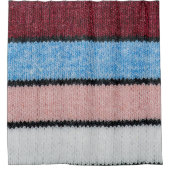 Meerkleurige gestreepte wol: weefselstructuur. douchegordijn (Voorkant)