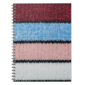 Meerkleurige gestreepte wol: weefselstructuur. notitieboek (Voorkant)