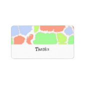 Meerkleurige Giraffe-fourpatroonlabel Etiket (Voorkant)