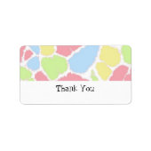 Meerkleurige Giraffe-fourpatroonlabel Etiket (Voorkant)