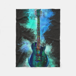 meerkleurige gitaar fleece deken