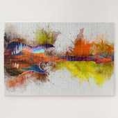 meerkleurige gitaar legpuzzel (Horizontaal)