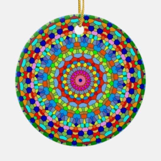 Meerkleurige Glas in lood Kaleidoscope Ornament (Voorkant)