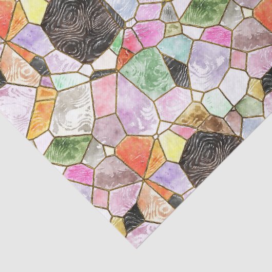 Meerkleurige Glas in lood mozaïekontkoppeling Tissuepapier (Detail)