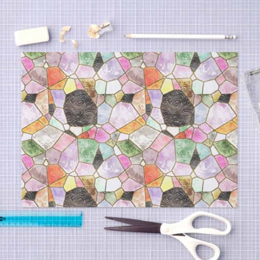 Meerkleurige Glas in lood mozaïekontkoppeling Tissuepapier (Craft)