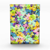 Meerkleurige Glazen in lood orchideeën Fotoblokken (Voorkant)