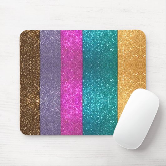 Meerkleurige Glitter Look Mousepad Muismat (Met muis)