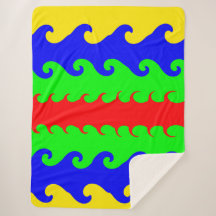 Meerkleurige golven Sherpa Deken