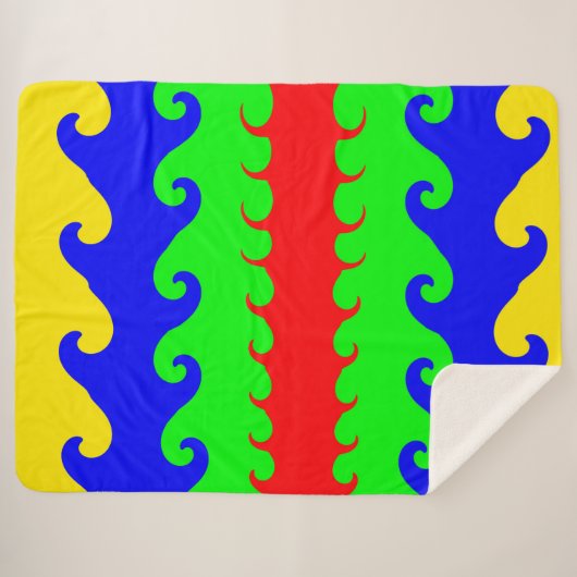 Meerkleurige golven Sherpa Deken (Voorkant (horizontaal))