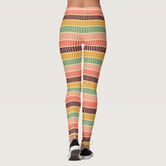 Meerkleurige golvende strepen leggings (Achterkant)