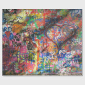 Meerkleurige graffiti op betonwand cadeaupapier (Vlak)