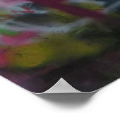 Meerkleurige graffiti op betonwand poster (Hoek)