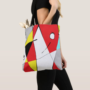 Meerkleurige grafische kaart tote bag