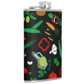 Meerkleurige groenten, maatkolf heupfles (Rechts)