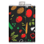 Meerkleurige groenten, maatkolf heupfles (Achterkant)