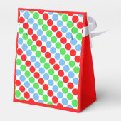 Meerkleurige grote polka stippen retro sixties bedankdoosjes (Achterkant)