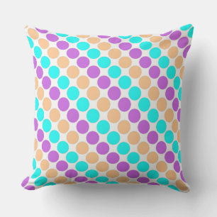 Meerkleurige grote polka stippen retro sixties buitenkussen